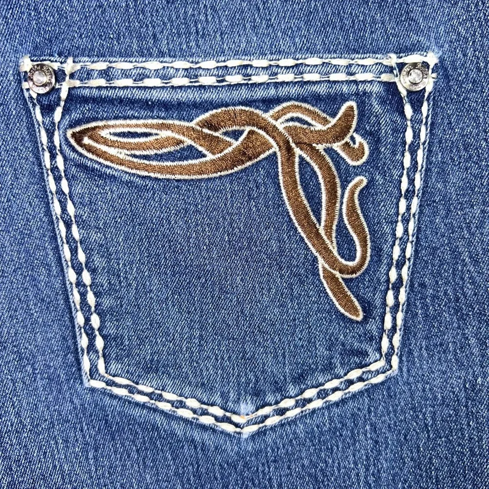 Bella Berry Jeans Womens 13 Skinny Low Rise Embroidered Denim Blue Jeans - Picture 6 of 11